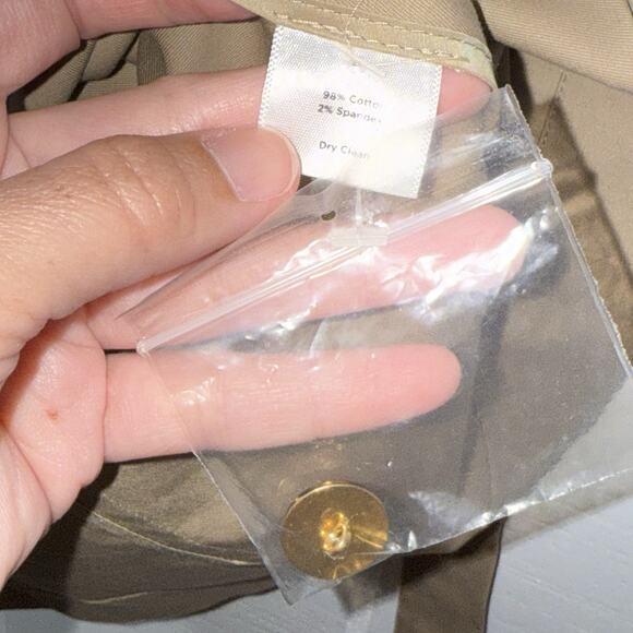 Talbots Women’s Button Front Sheath Dress Ruffle Detail Khaki Brown Size 6 - Picture 5 of 5